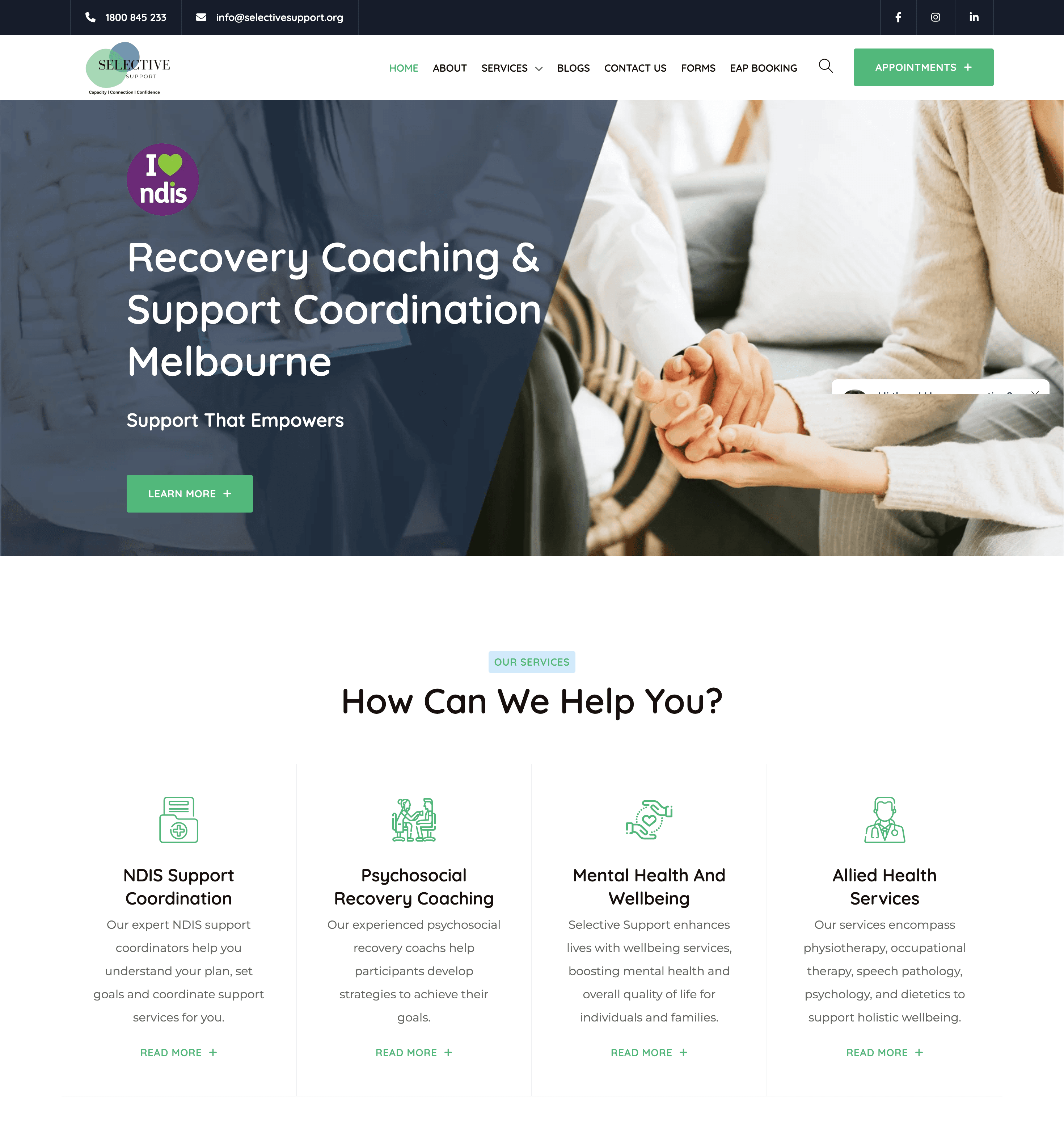 Selective Support website
